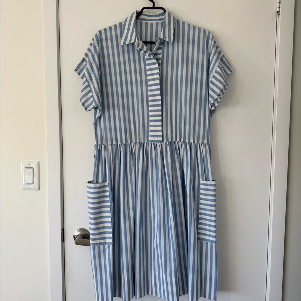 Vintage Blue and White Striped Dress